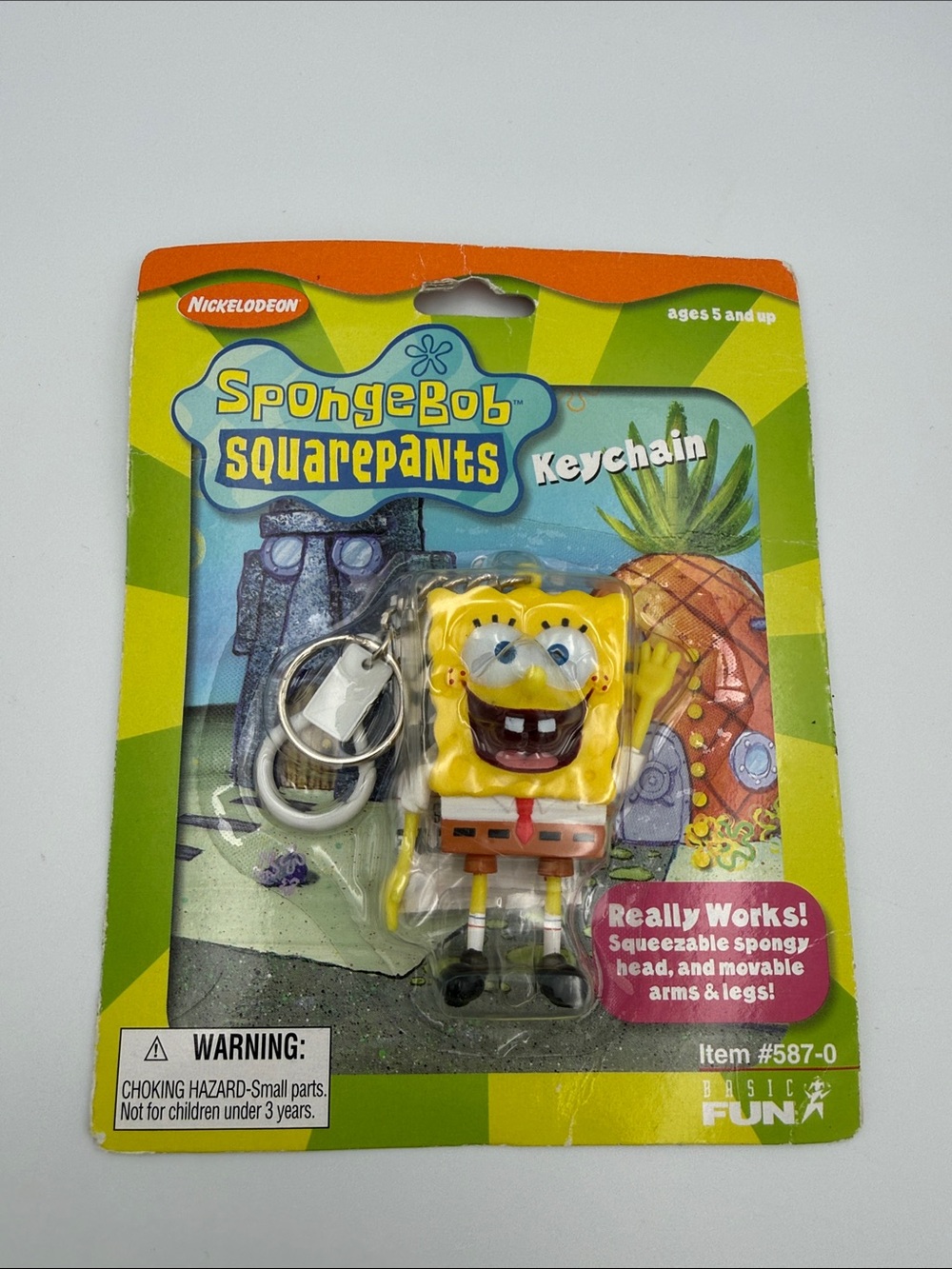 Nickelodeon SpongeBob SquarePants Keychain with Ring Vintage 2000